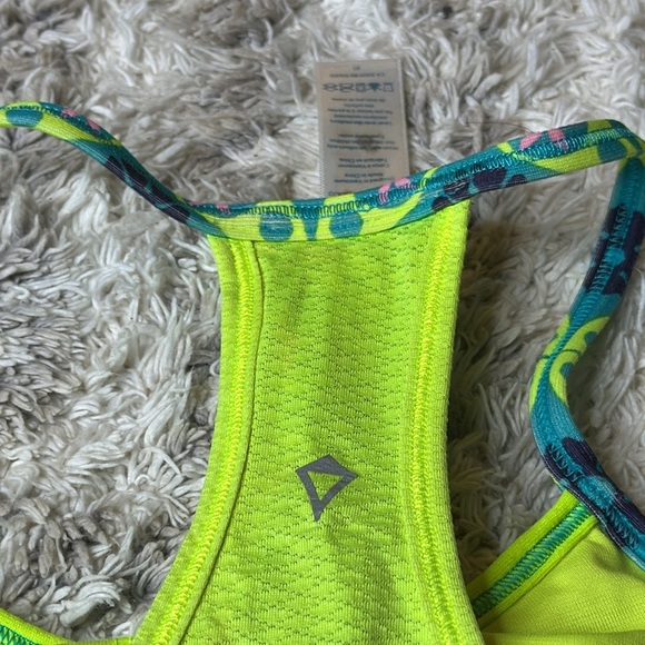 Ivivva by Lululemon 10/12 neon yellow, teal blue  and pink built in bra - Picture 6 of 16